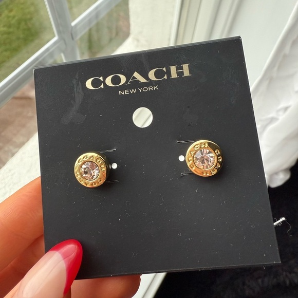 Jewelry - Coach Gold Open Circle Stud Earrings